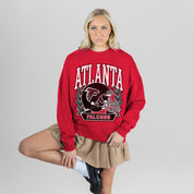 ATLANTA FALCONS CLASSIC ARCHIVES PREMIUM FLEECE DROP SHOULDER CREWNECK PULLOVER