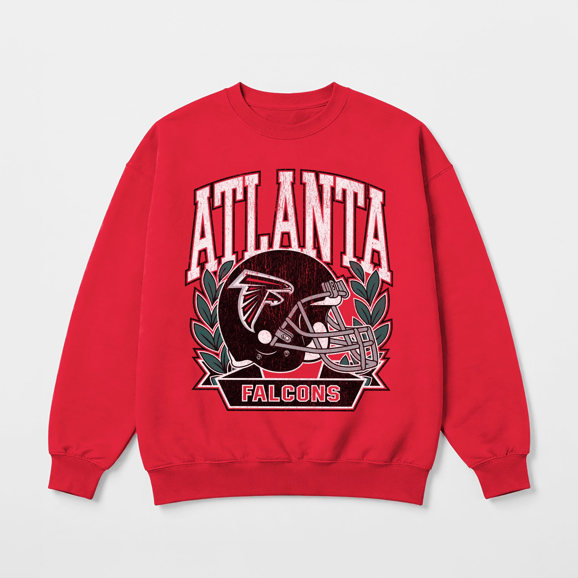 ATLANTA FALCONS CLASSIC ARCHIVES PREMIUM FLEECE DROP SHOULDER CREWNECK PULLOVER