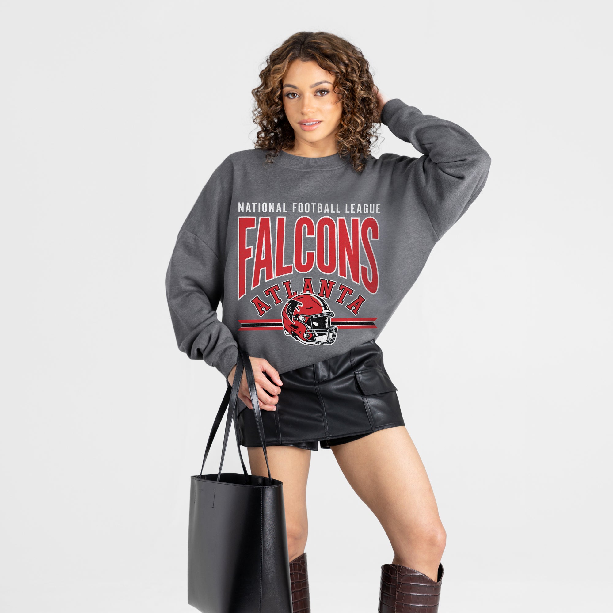 ATLANTA FALCONS KICKOFF CLASSIC PREMIUM FLEECE DROP SHOULDER CREWNECK PULLOVER