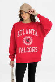 ATLANTA FALCONS PRIME PLAY PREMIUM FLEECE DROP SHOULDER CREWNECK PULLOVER