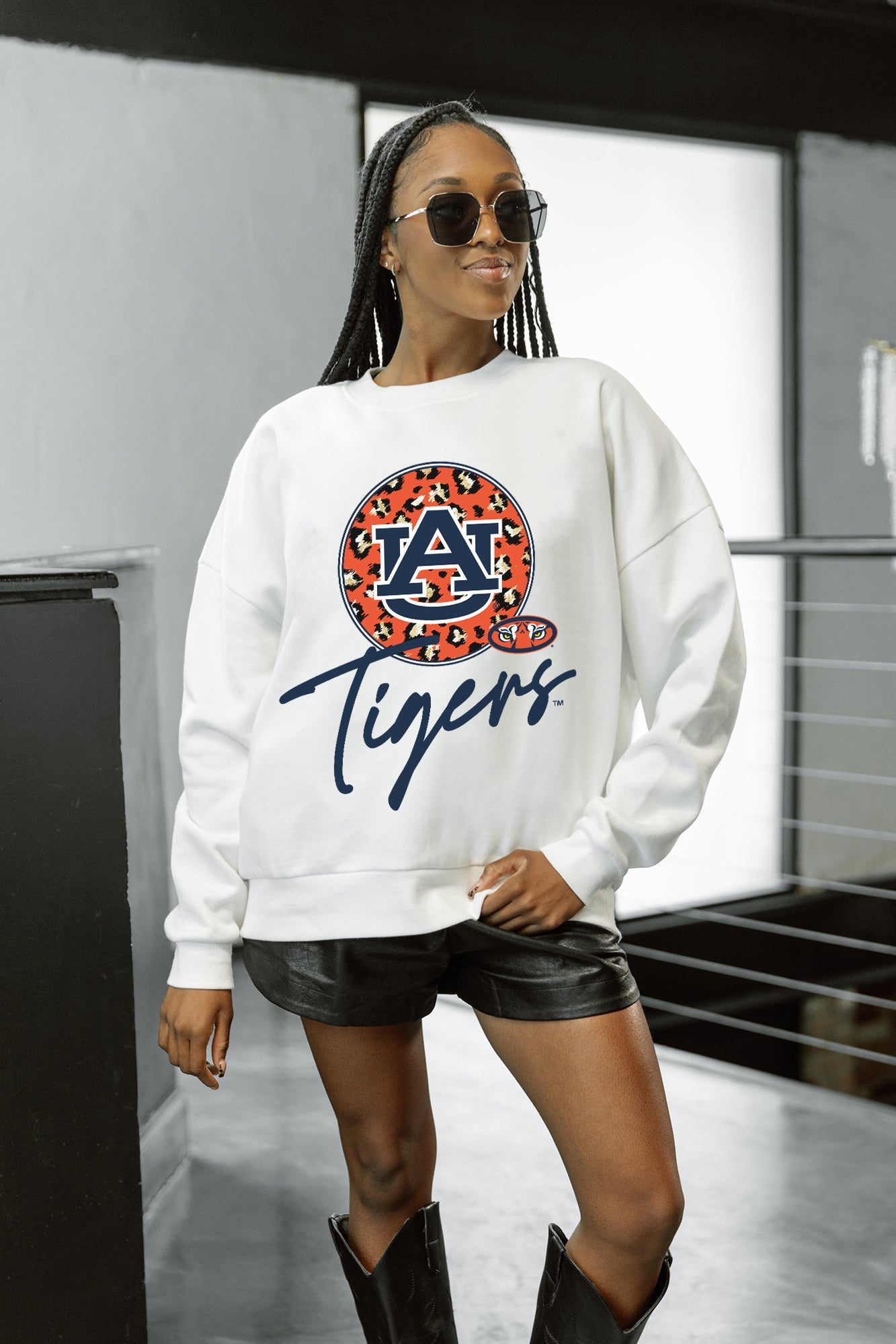 AUBURN TIGERS WILD BREAKTHROUGH PREMIUM FLEECE CREWNECK PULLOVER