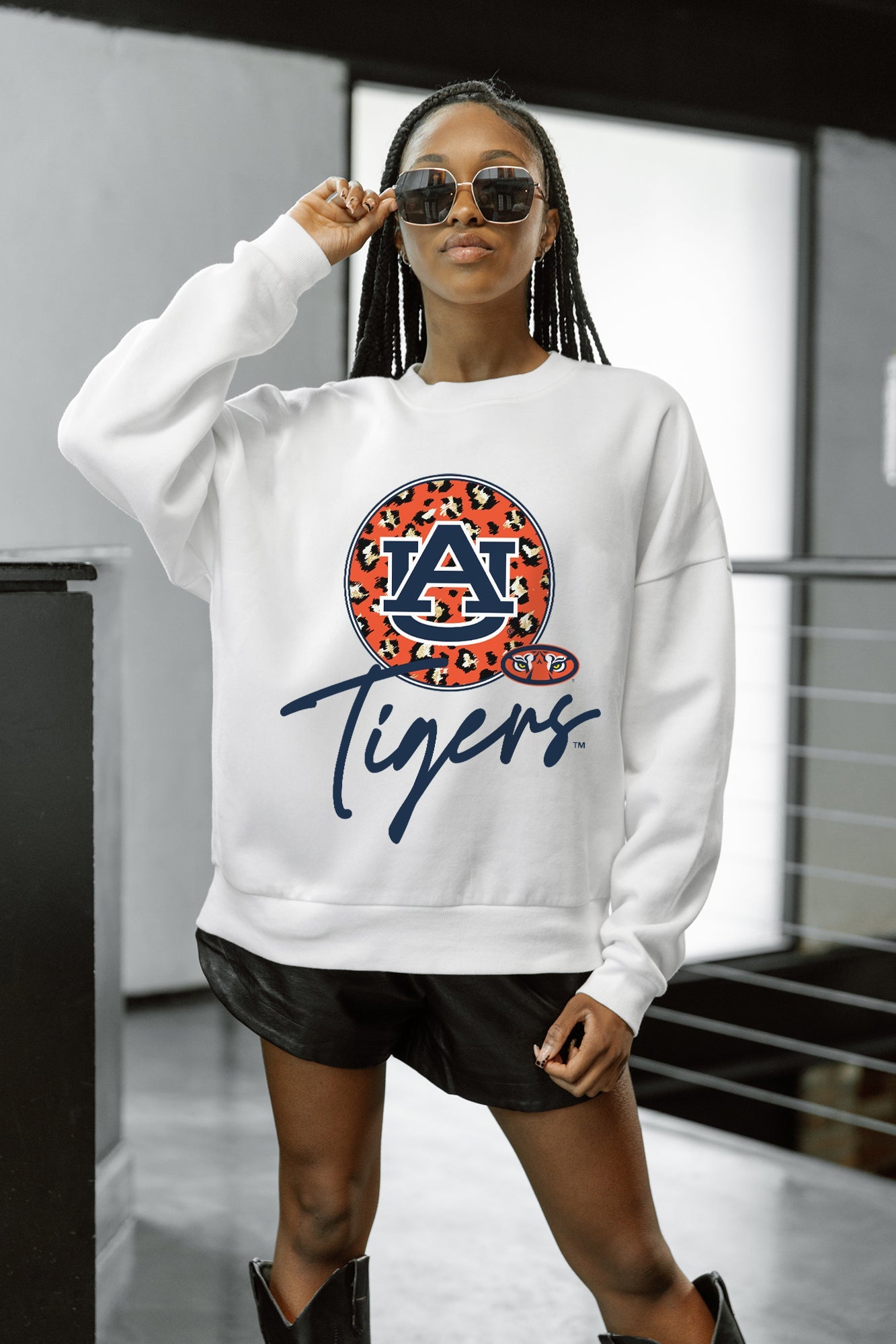 AUBURN TIGERS WILD BREAKTHROUGH PREMIUM FLEECE CREWNECK PULLOVER