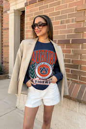 AUBURN TIGERS CLASSIC ARCHIVES PREMIUM DROP SHOULDER FLEECE CREWNECK PULLOVER