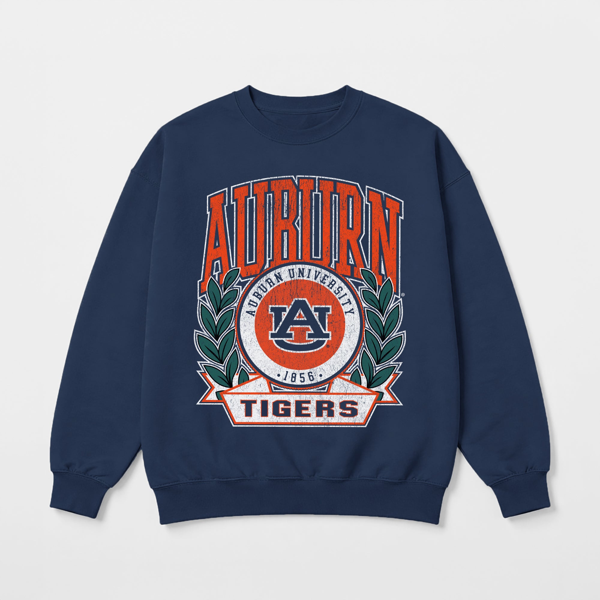 AUBURN TIGERS CLASSIC ARCHIVES PREMIUM DROP SHOULDER FLEECE CREWNECK PULLOVER