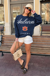 AUBURN TIGERS LEGACY CLUB PREMIUM FLEECE DROP SHOULDER CREWNECK PULLOVER