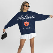 AUBURN TIGERS LEGACY CLUB PREMIUM FLEECE DROP SHOULDER CREWNECK PULLOVER