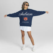 AUBURN TIGERS LEGACY CLUB PREMIUM FLEECE DROP SHOULDER CREWNECK PULLOVER