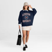 AUBURN TIGERS PRIME PLAY PREMIUM FLEECE DROP SHOULDER CREWNECK PULLOVER