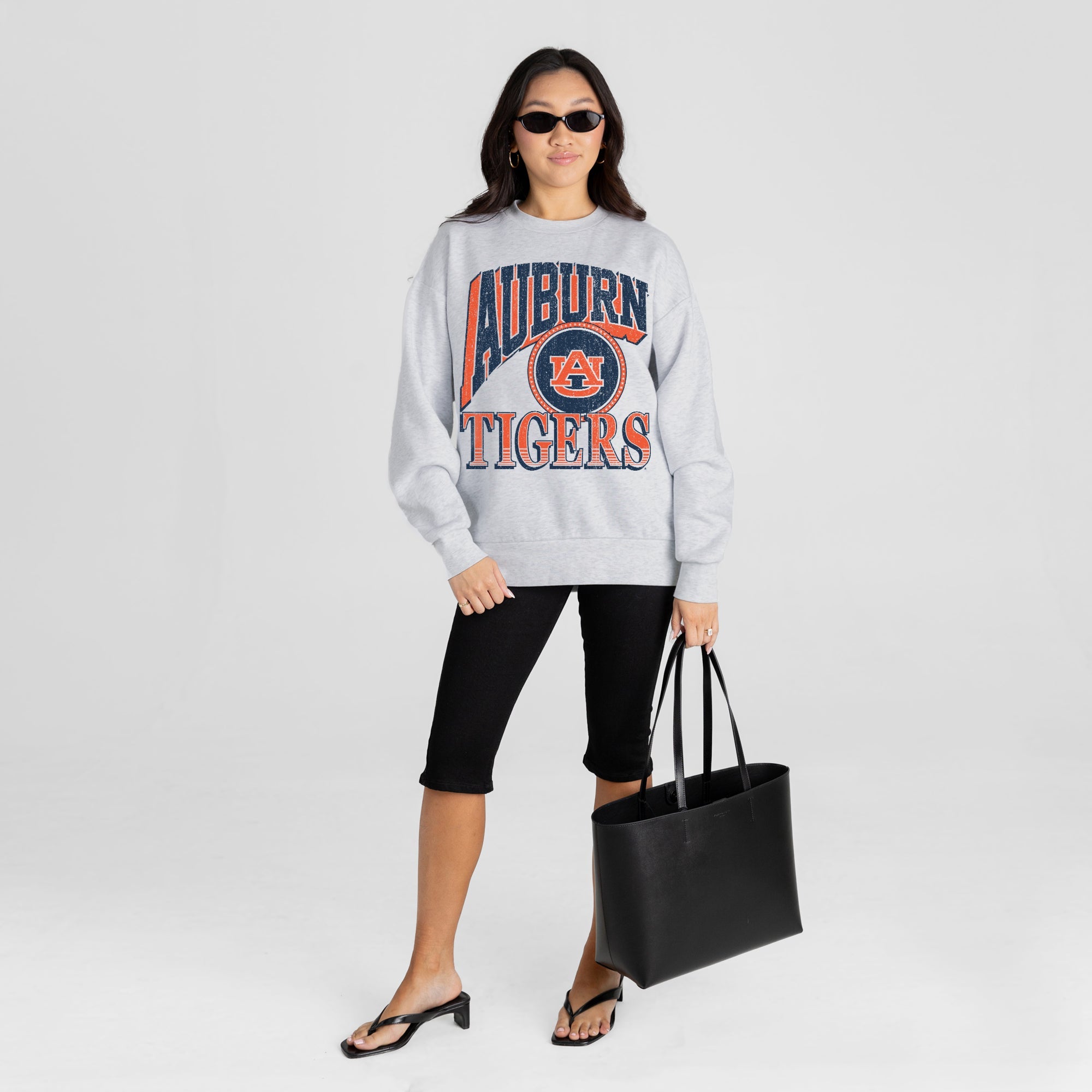 AUBURN TIGERS GAME ON PREMIUM FLEECE DROP SHOULDER CREWNECK PULLOVER
