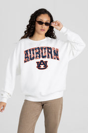 AUBURN TIGERS SWEET PLAY PREMIUM FLEECE DROP SHOULDER CREWNECK PULLOVER