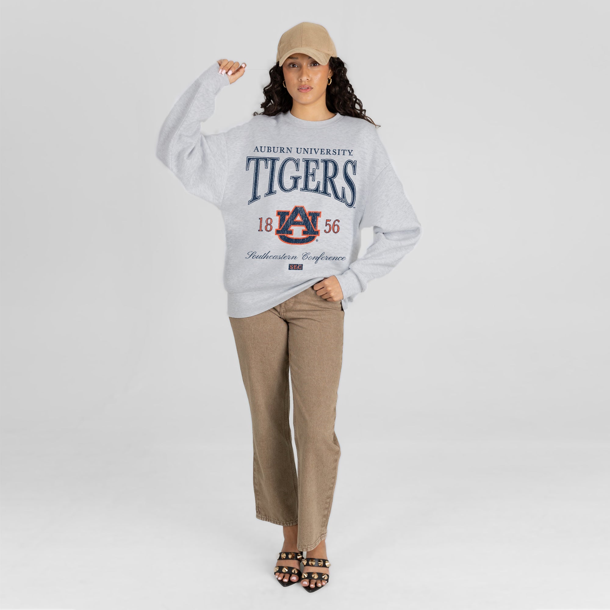 AUBURN TIGERS INSTANT CLASSIC PREMIUM FLEECE DROP SHOULDER CREWNECK PULLOVER