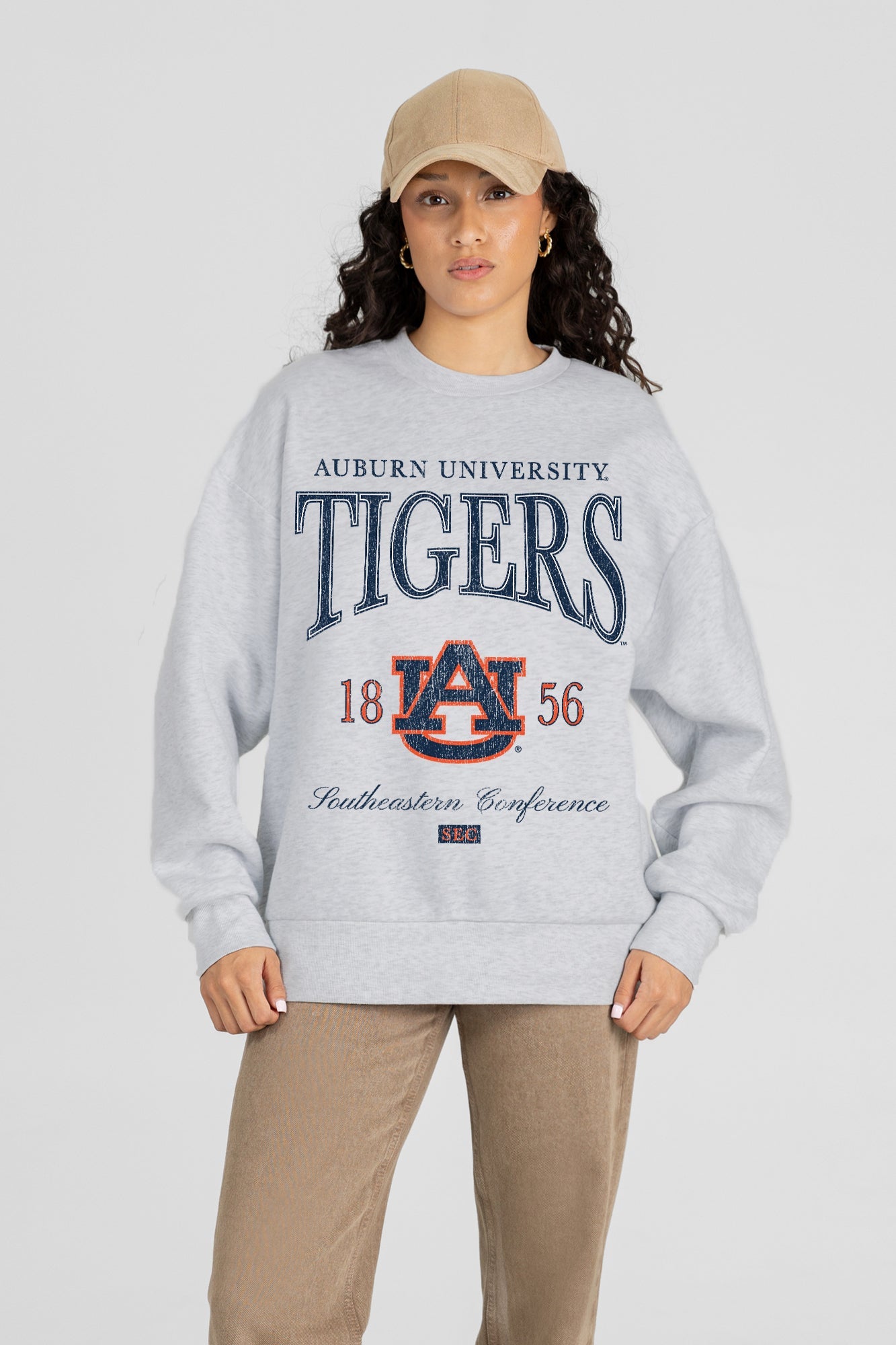 AUBURN TIGERS INSTANT CLASSIC PREMIUM FLEECE DROP SHOULDER CREWNECK PULLOVER