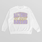 BALTIMORE RAVENS FADED FORMATION PREMIUM FLEECE CREWNECK PULLOVER