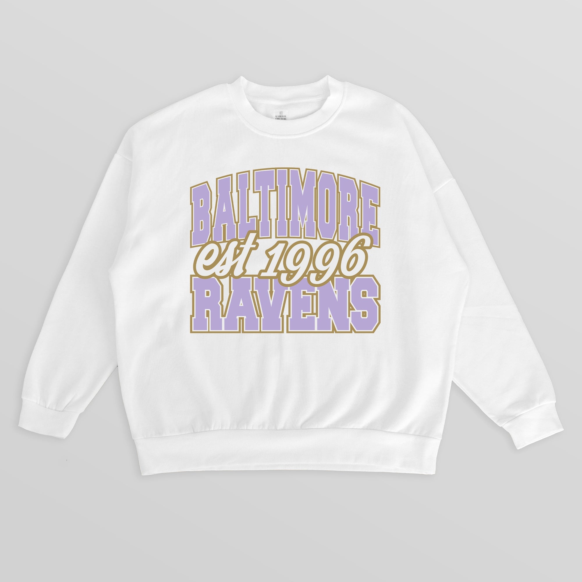 BALTIMORE RAVENS FADED FORMATION PREMIUM FLEECE CREWNECK PULLOVER