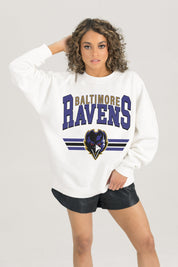 BALTIMORE RAVENS SWIFT STRIKE PREMIUM FLEECE CREWNECK PULLOVER