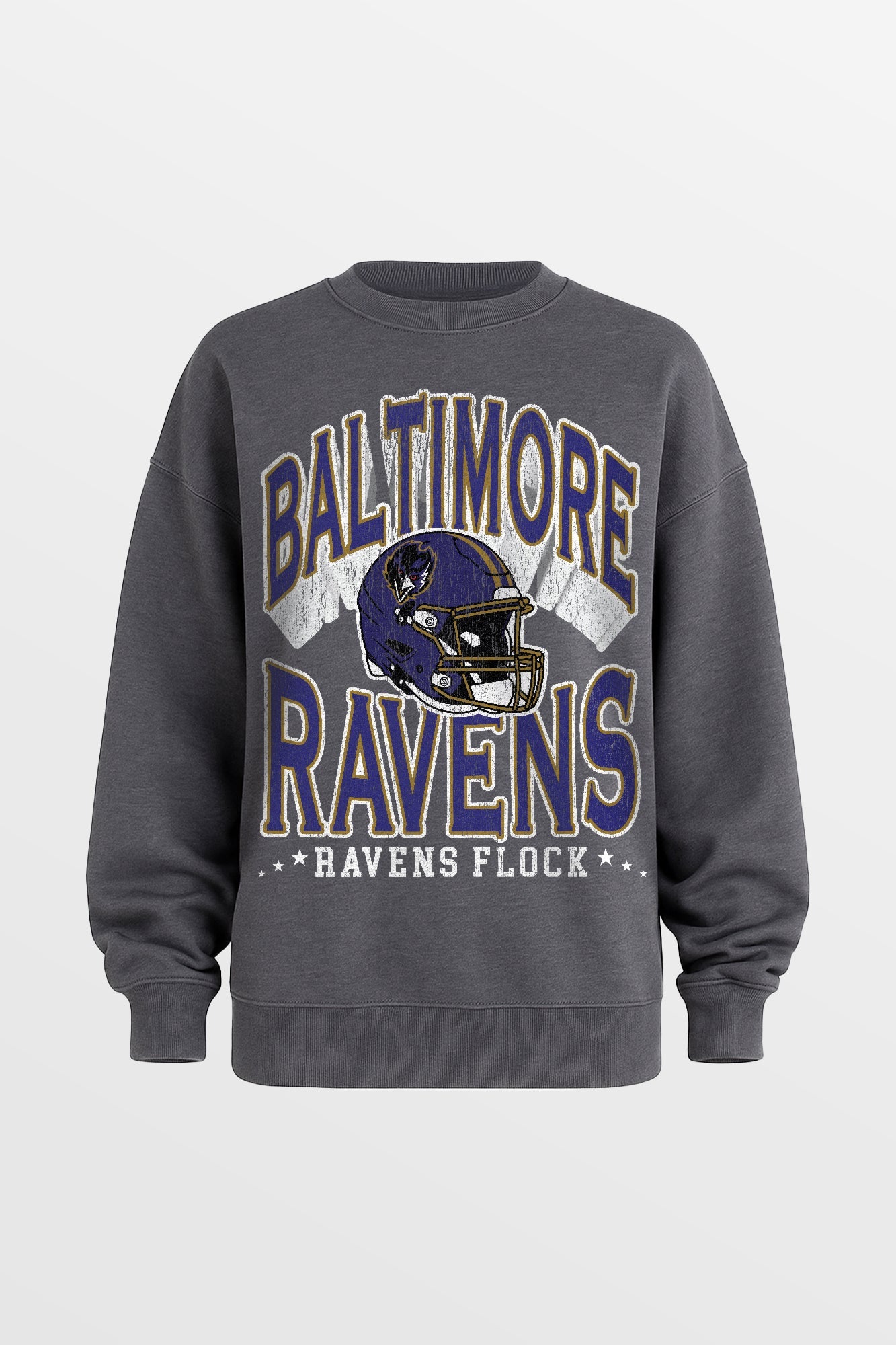 BALTIMORE RAVENS STAY COOL PREMIUM FLEECE CREWNECK PULLOVER BY RANDI MAHOMES