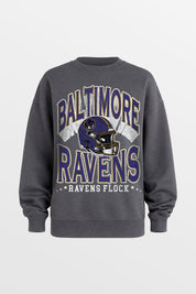 BALTIMORE RAVENS STAY COOL PREMIUM FLEECE CREWNECK PULLOVER BY RANDI MAHOMES