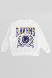 BALTIMORE RAVENS STAY COOL PREMIUM FLEECE CREWNECK PULLOVER