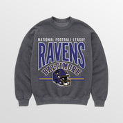 BALTIMORE RAVENS KICKOFF CLASSIC PREMIUM FLEECE DROP SHOULDER CREWNECK PULLOVER