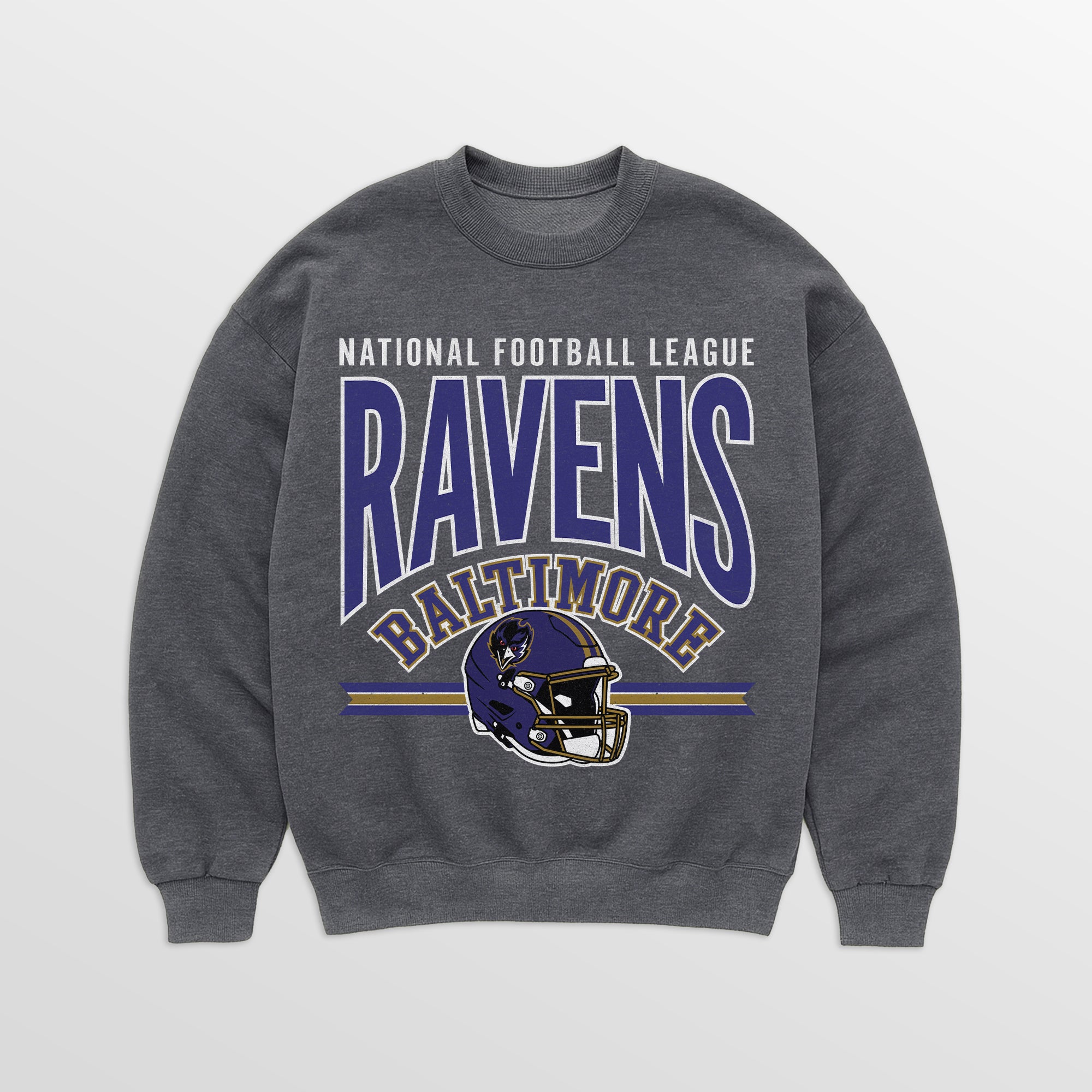 BALTIMORE RAVENS KICKOFF CLASSIC PREMIUM FLEECE DROP SHOULDER CREWNECK PULLOVER
