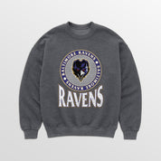 BALTIMORE RAVENS SATURDAY SEAL PREMIUM FLEECE DROP SHOULDER CREWNECK PULLOVER