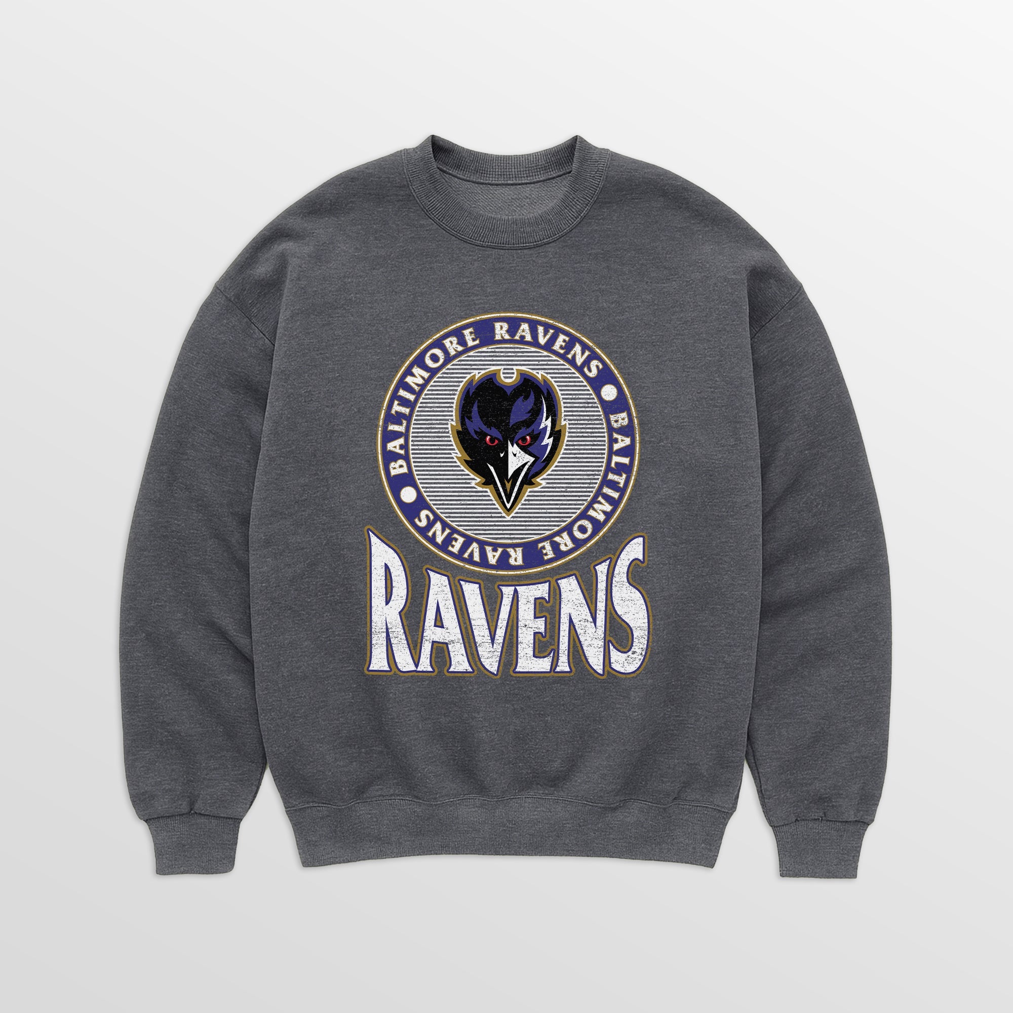 BALTIMORE RAVENS SATURDAY SEAL PREMIUM FLEECE DROP SHOULDER CREWNECK PULLOVER