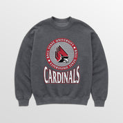 BALL STATE CARDINALS SATURDAY SEAL PREMIUM FLEECE DROP SHOULDER CREWNECK PULLOVER