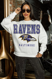 BALTIMORE RAVENS Sunday Drives Fleece Crewneck Pullover