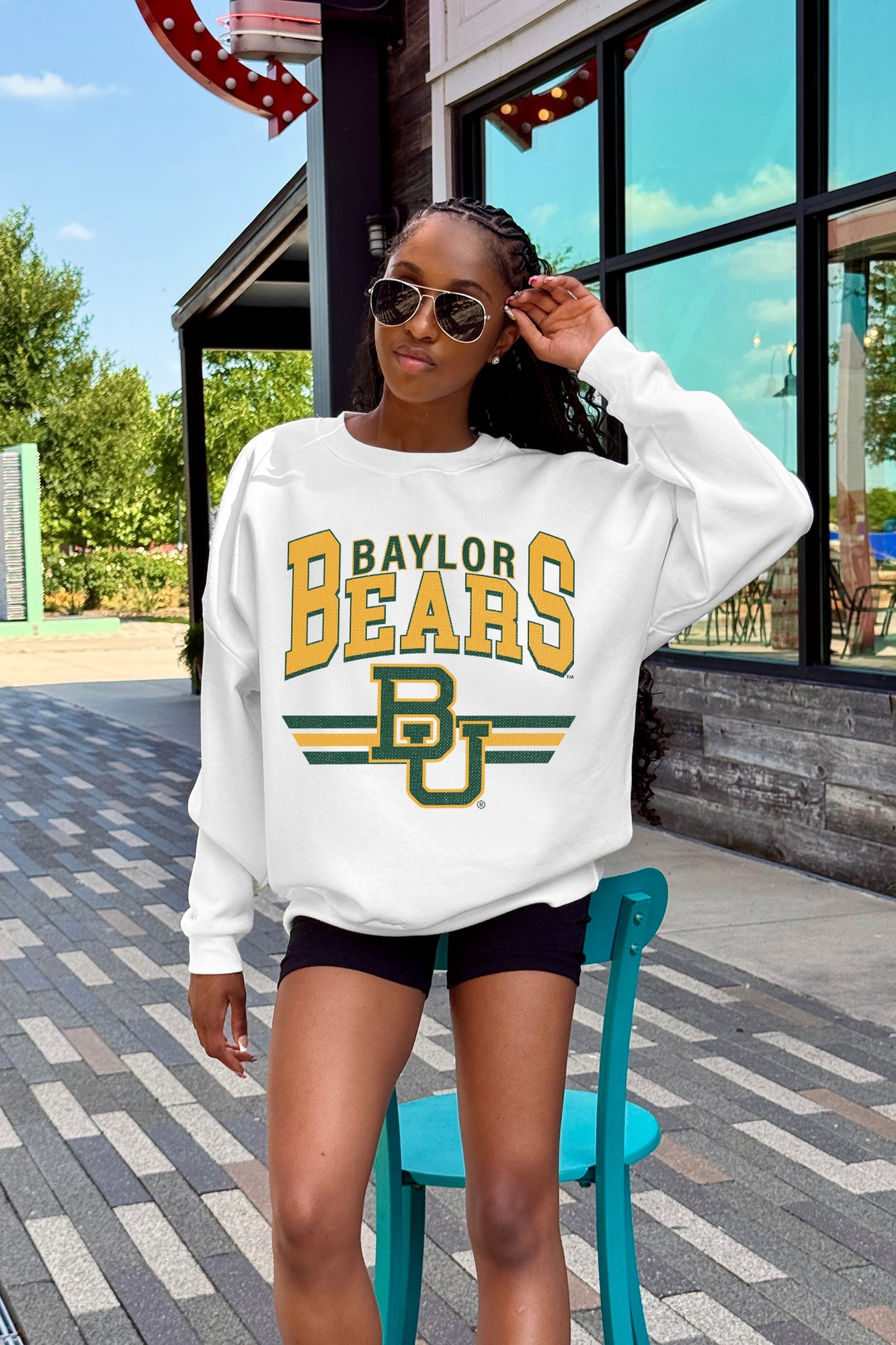 BAYLOR BEARS SWIFT STRIKE PREMIUM FLEECE DROP SHOULDER CREWNECK PULLOVER