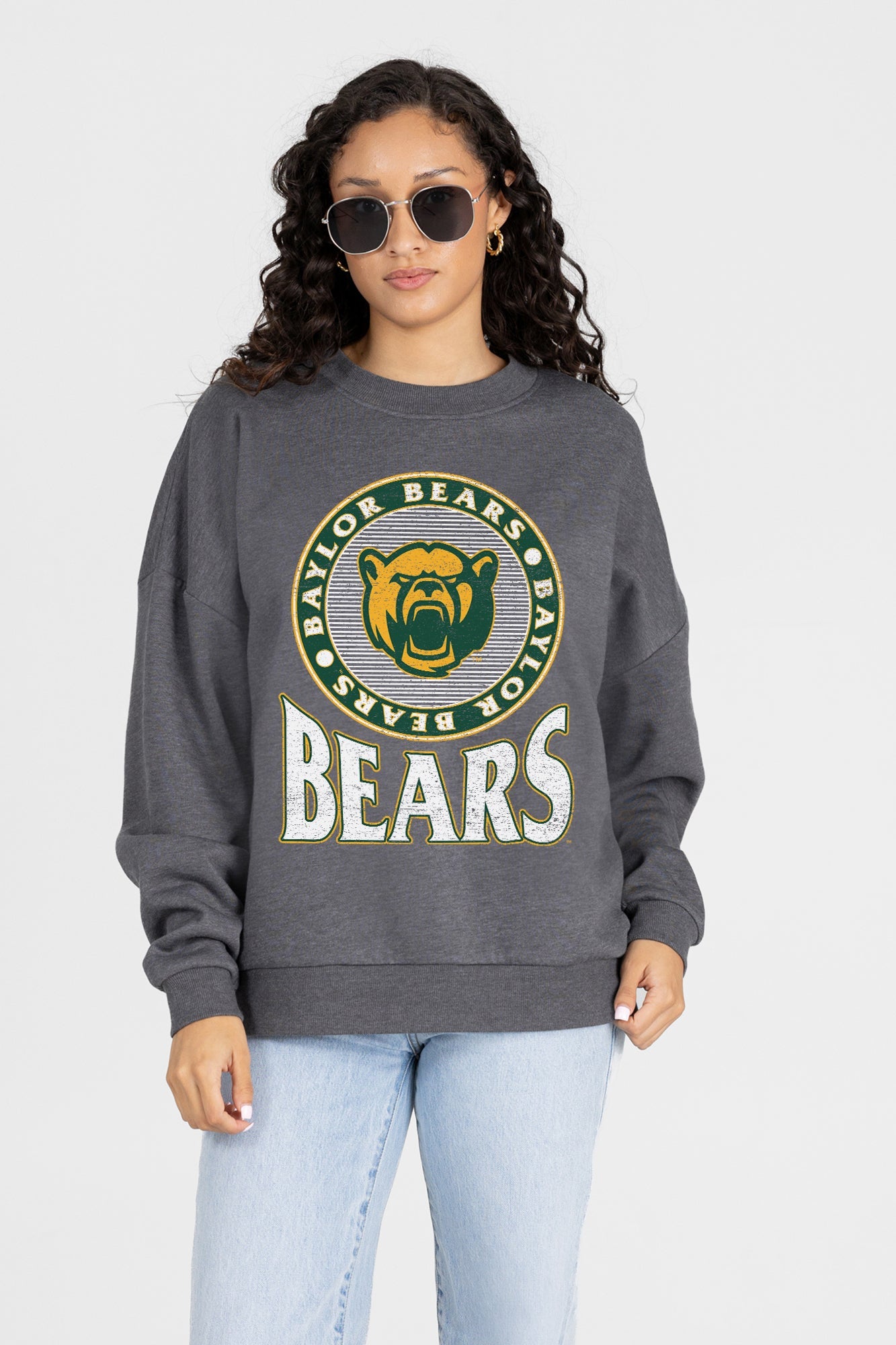 BAYLOR BEARS SATURDAY SEAL PREMIUM FLEECE DROP SHOULDER CREWNECK PULLOVER