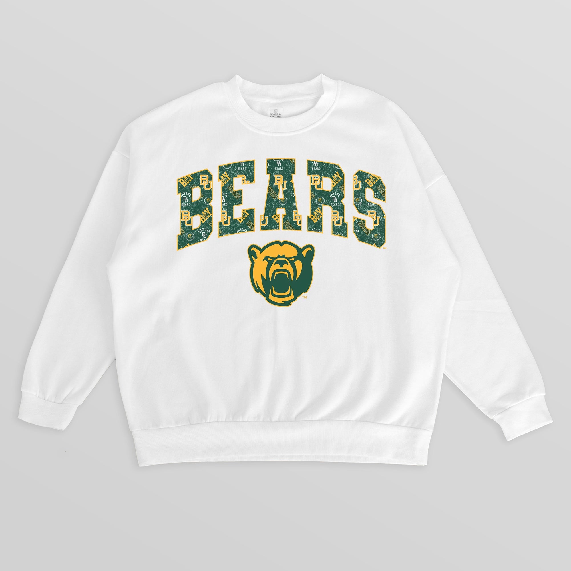 BAYLOR BEARS SWEET PLAY PREMIUM FLEECE DROP SHOULDER CREWNECK PULLOVER