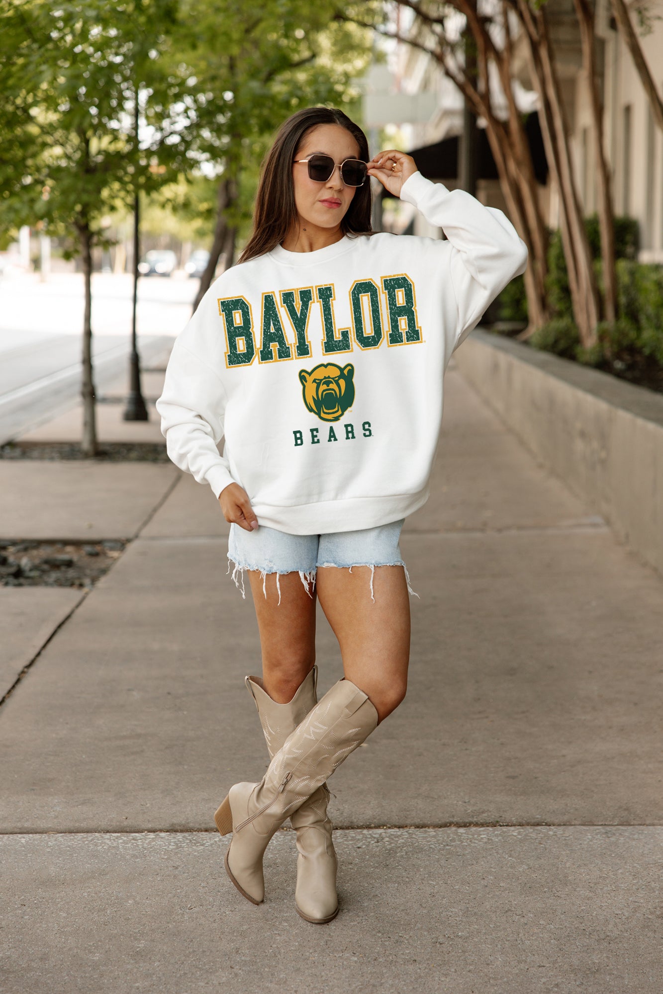 BAYLOR BEARS Freestyle Fleece Drop-Shoulder Pullover
