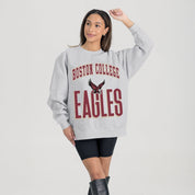 BOSTON COLLEGE EAGLES FIERCE FOCUS PREMIUM FLEECE DROP SHOULDER CREWNECK PULLOVER
