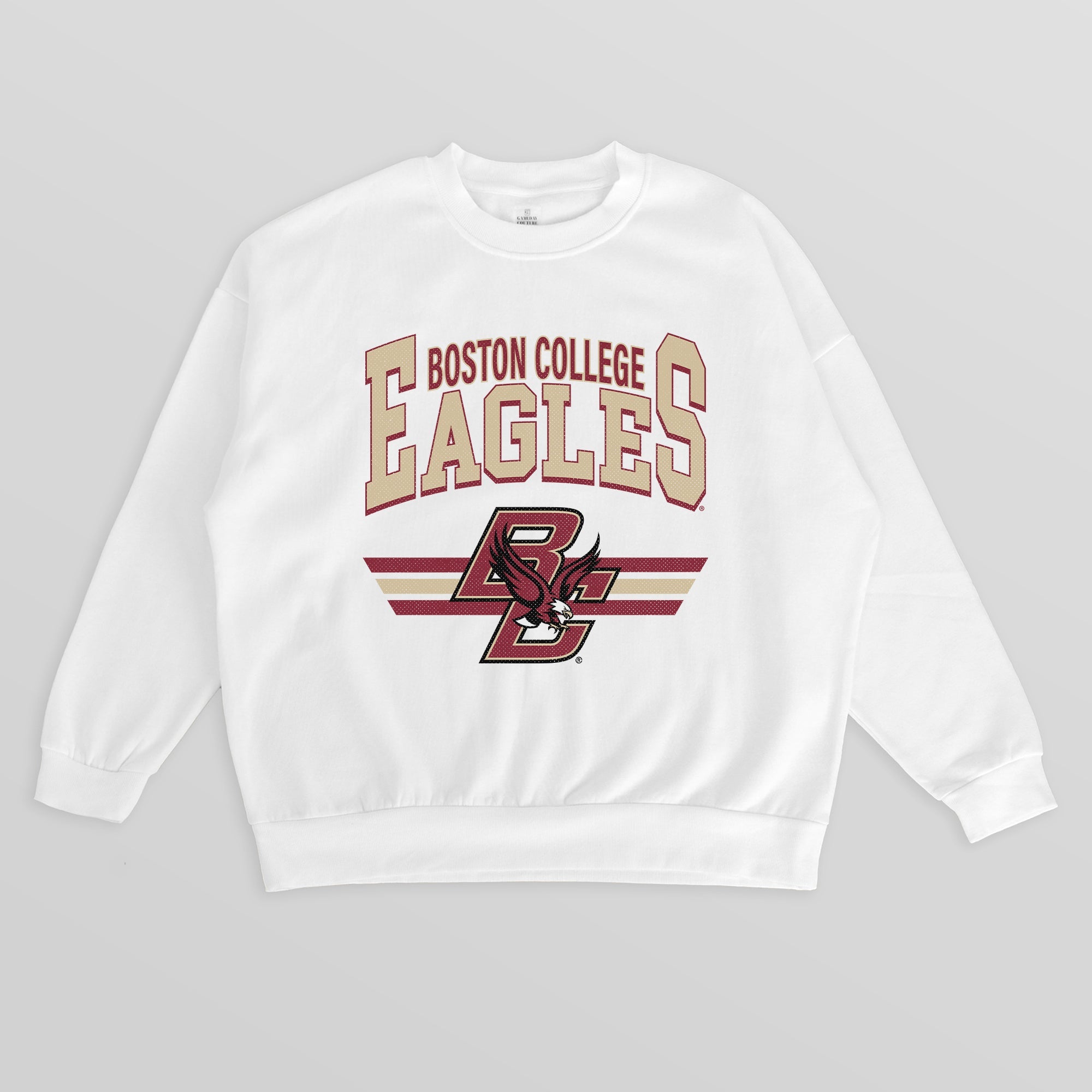 BOSTON COLLEGE EAGLES SWIFT STRIKE PREMIUM FLEECE DROP SHOULDER CREWNECK PULLOVER