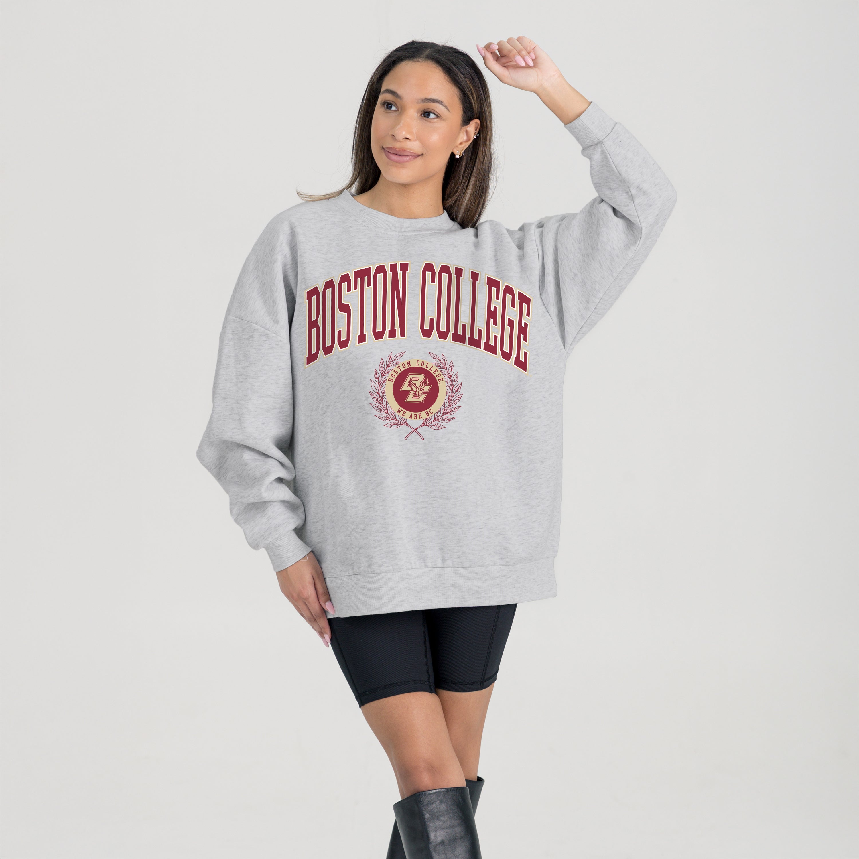 BOSTON COLLEGE EAGLES TRADITION REFINED PREMIUM FLEECE CREWNECK PULLOVER