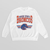 BOISE STATE BRONCOS SWIFT STRIKE PREMIUM FLEECE DROP SHOULDER CREWNECK PULLOVER