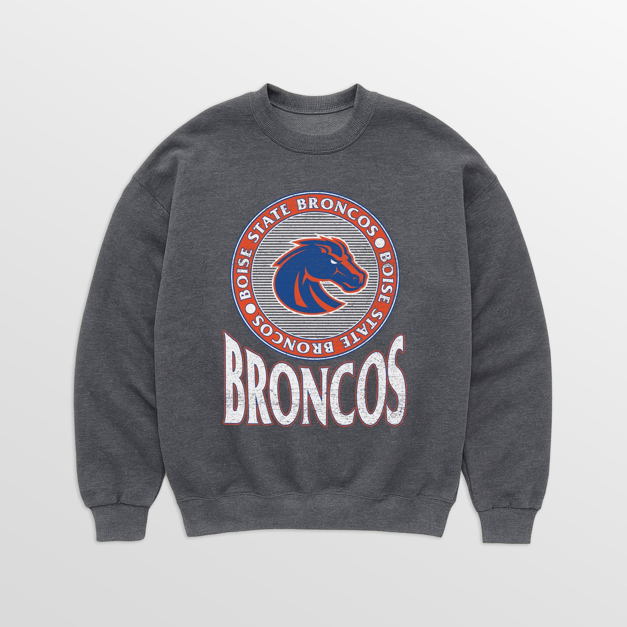 BOISE STATE BRONCOS SATURDAY SEAL PREMIUM FLEECE DROP SHOULDER CREWNECK PULLOVER