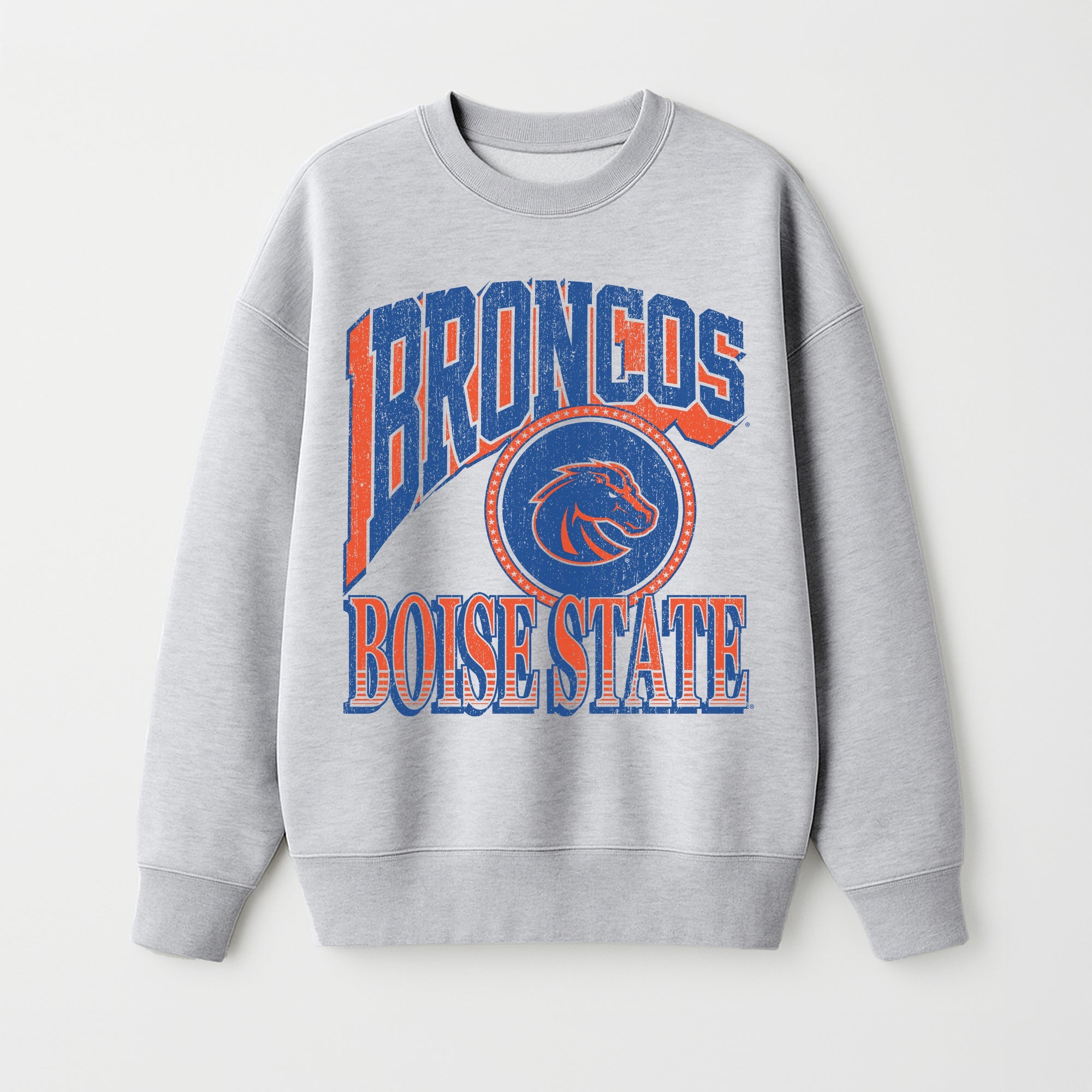 BOISE STATE BRONCOS GAME ON PREMIUM FLEECE DROP SHOULDER CREWNECK PULLOVER