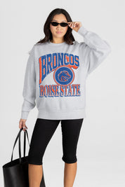 BOISE STATE BRONCOS GAME ON PREMIUM FLEECE DROP SHOULDER CREWNECK PULLOVER