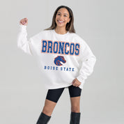 BOISE STATE BRONCOS FREESTYLE PREMIUM FLEECE CREWNECK PULLOVER