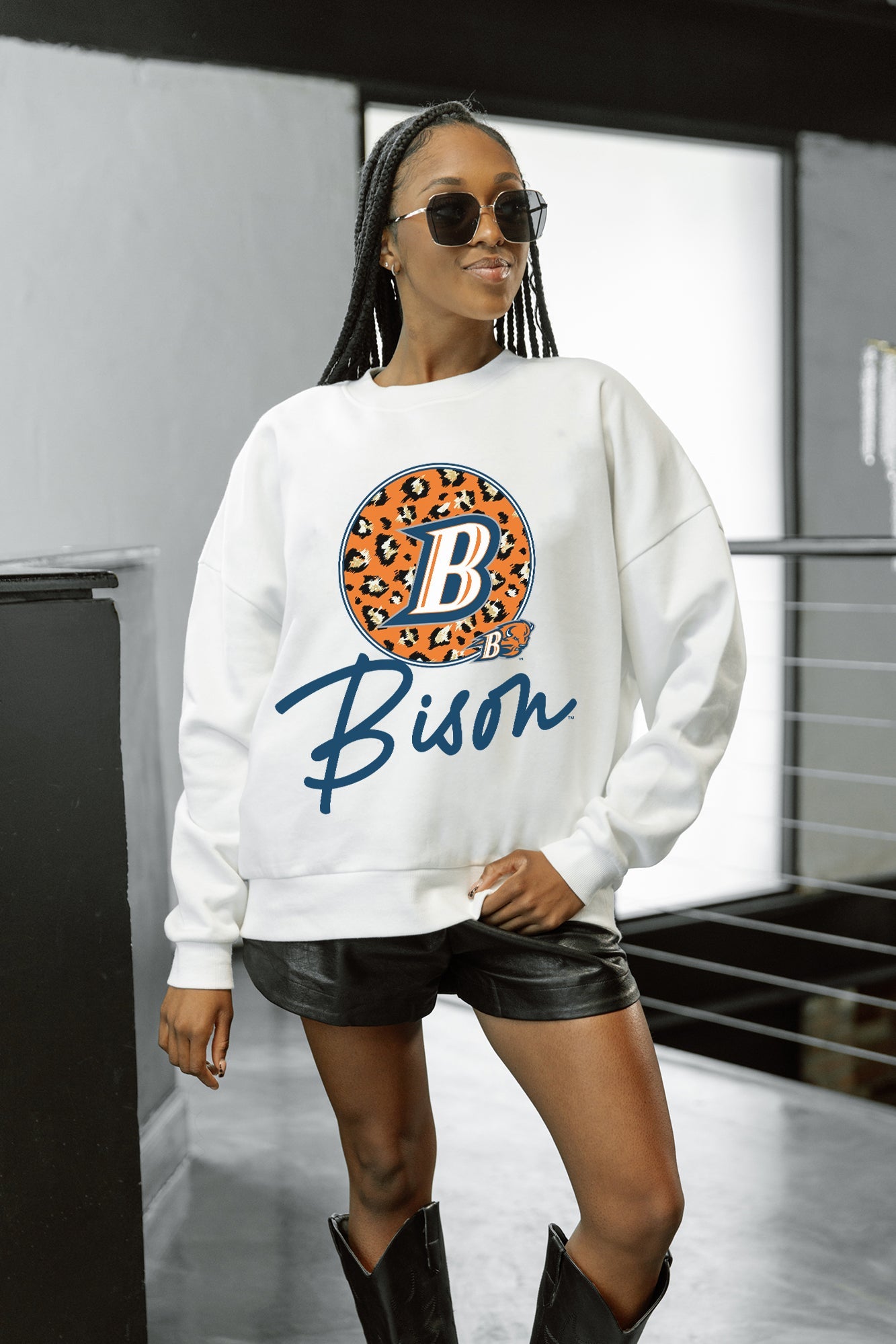 BUCKNELL BISON WILD BREAKTHROUGH PREMIUM FLEECE CREWNECK PULLOVER