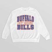 BUFFALO BILLS FADED FORMATION PREMIUM FLEECE CREWNECK PULLOVER