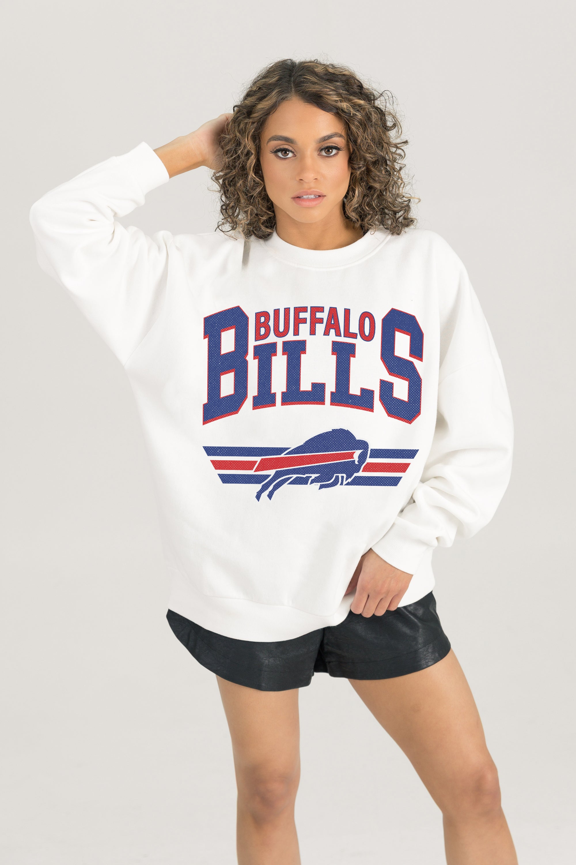 BUFFALO BILLS SWIFT STRIKE PREMIUM FLEECE CREWNECK PULLOVER