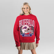 BUFFALO BILLS CLASSIC ARCHIVES PREMIUM FLEECE DROP SHOULDER CREWNECK PULLOVER