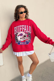BUFFALO BILLS CLASSIC ARCHIVES PREMIUM FLEECE DROP SHOULDER CREWNECK PULLOVER