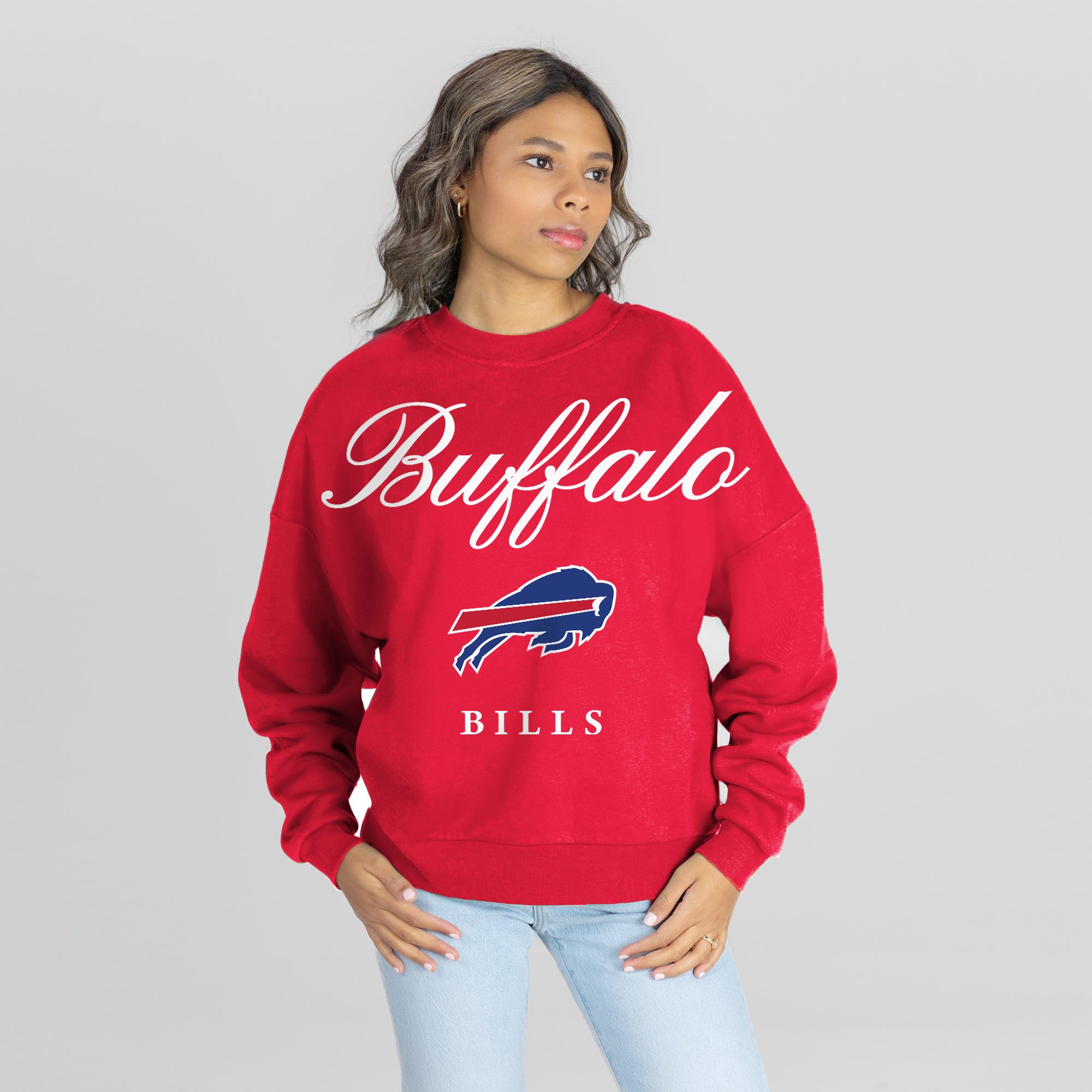 BUFFALO BILLS LEGACY CLUB PREMIUM FLEECE CREWNECK PULLOVER