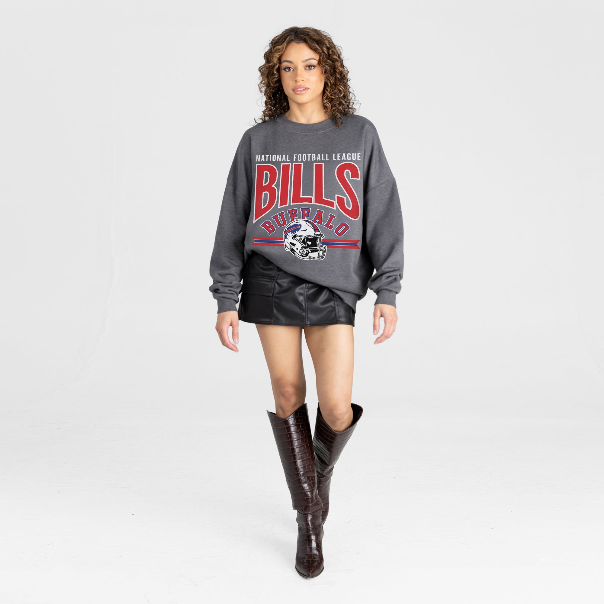 BUFFALO BILLS KICKOFF CLASSIC PREMIUM FLEECE DROP SHOULDER CREWNECK PULLOVER