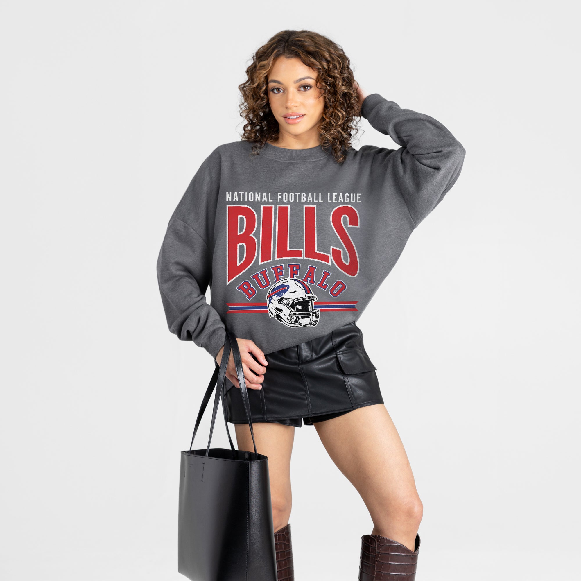 BUFFALO BILLS KICKOFF CLASSIC PREMIUM FLEECE DROP SHOULDER CREWNECK PULLOVER