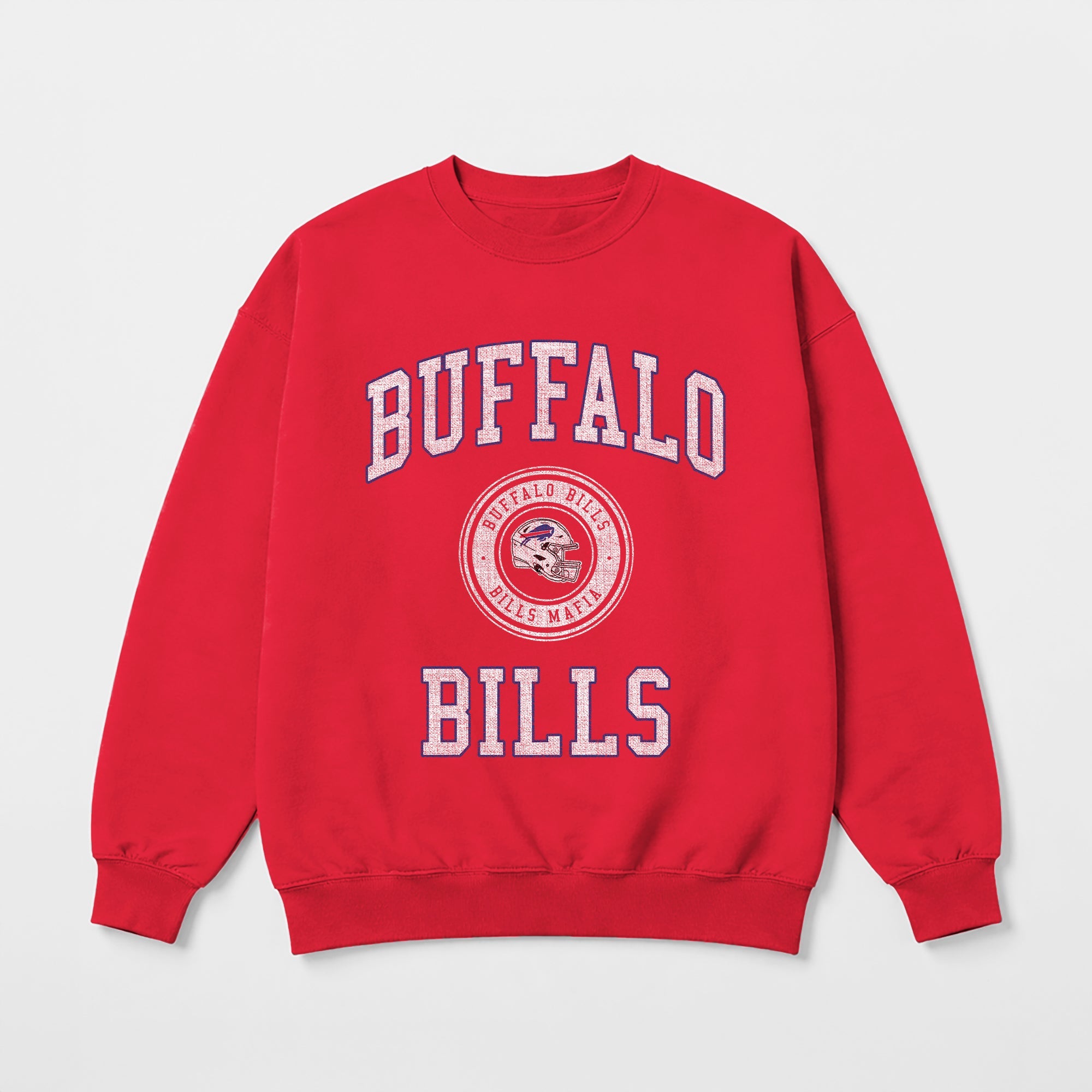 BUFFALO BILLS PRIME PLAY PREMIUM FLEECE DROP SHOULDER CREWNECK PULLOVER