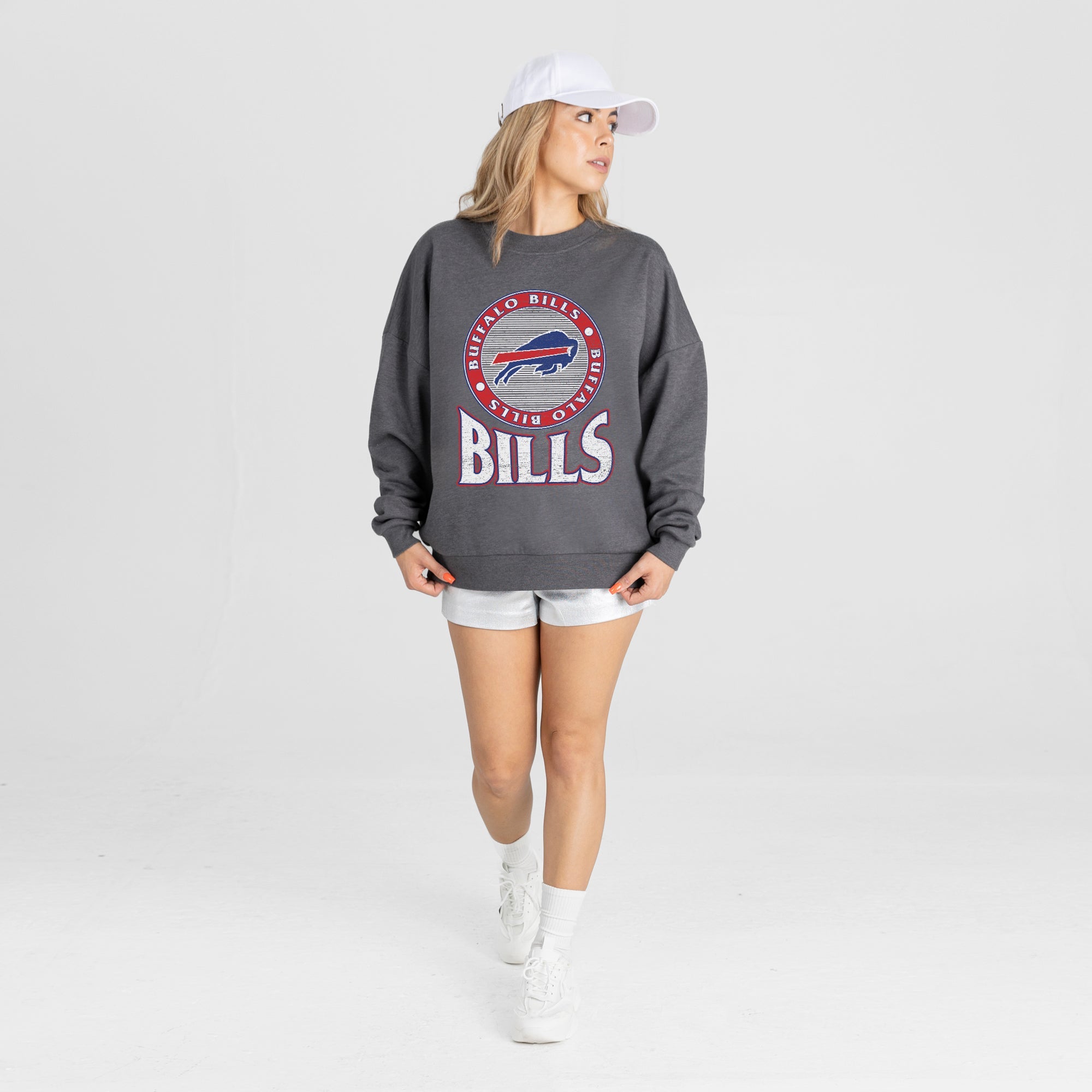 BUFFALO BILLS SATURDAY SEAL PREMIUM FLEECE DROP SHOULDER CREWNECK PULLOVER